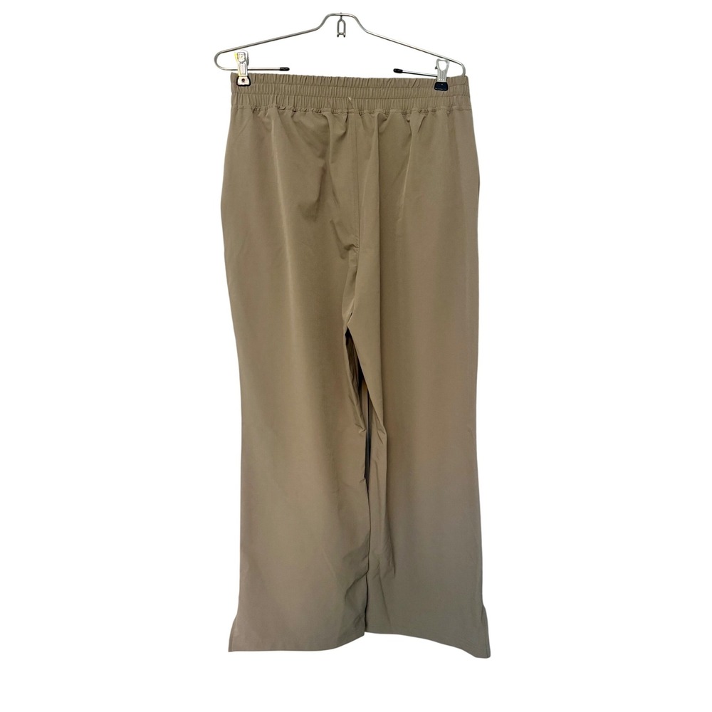 RBX Active Every Day Wide Leg Pants Khaki Tan Crinkle Stretch Woven CR7160 NWT M